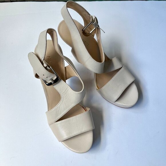 Nine West High Heel Sandal Leather Open Toe Heel size 7M - Picture 2 of 6